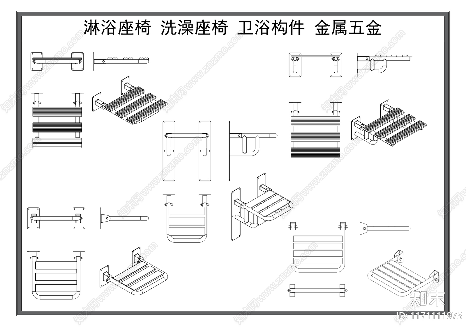 现代卫浴设施施工图下载【ID:1171111975】