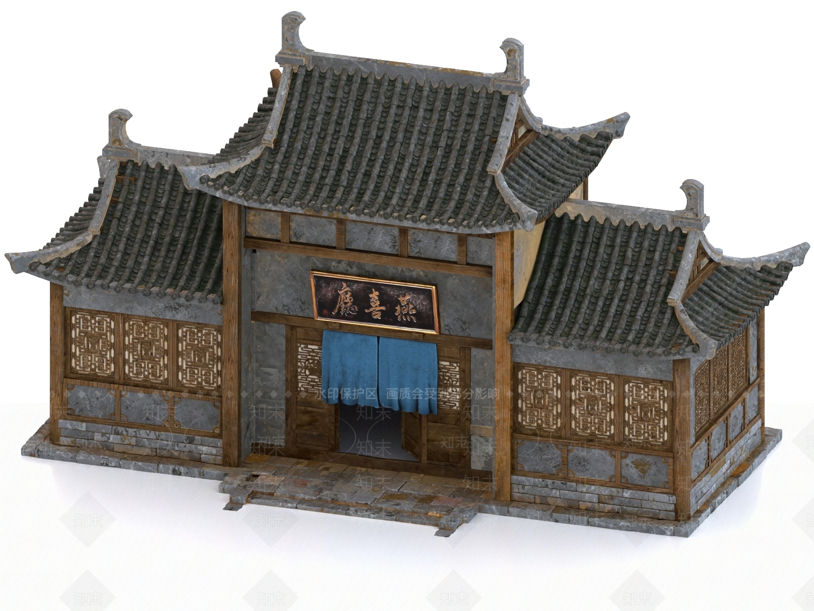 中式古建3D模型下载【ID:1171112255】