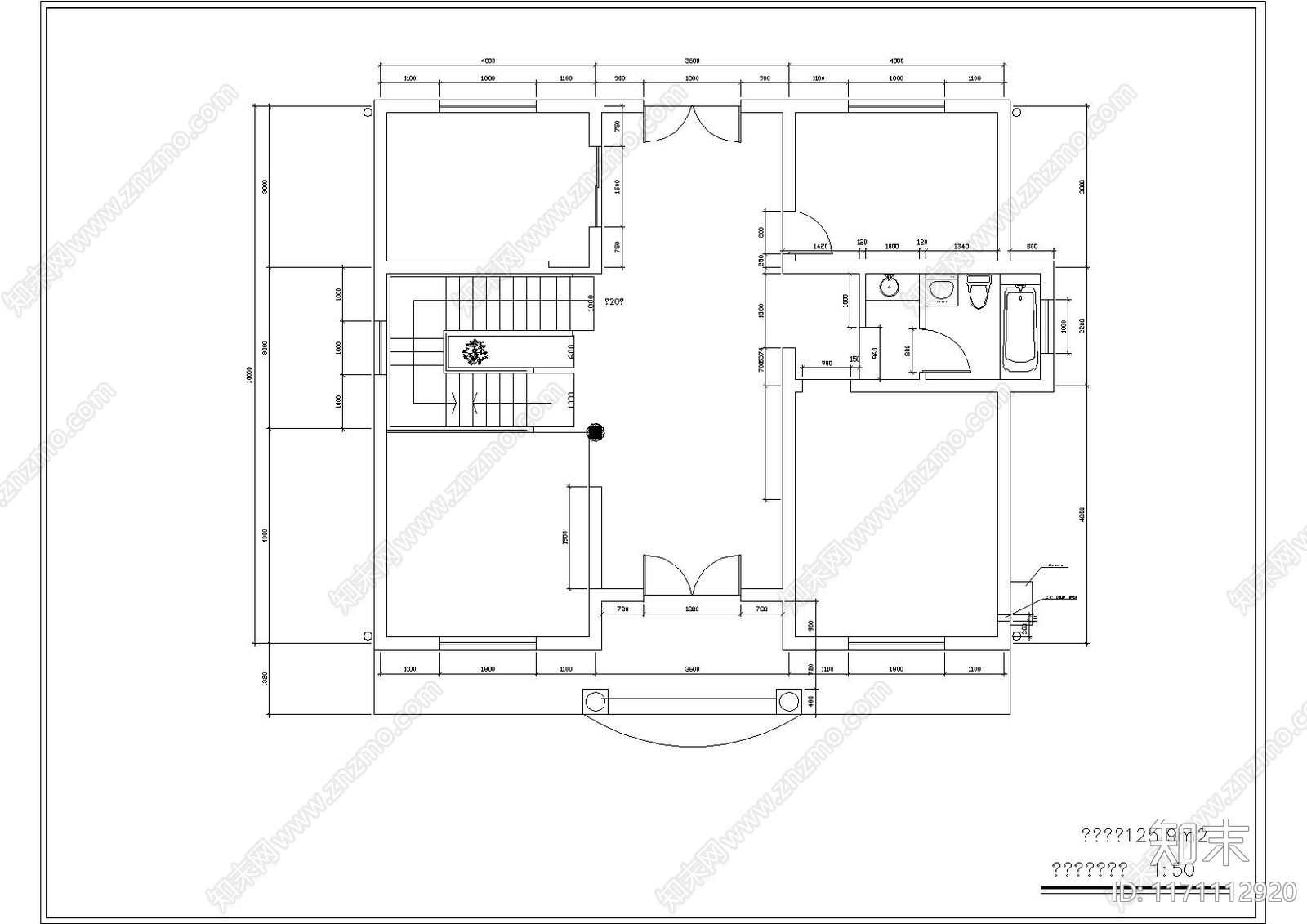 现代美式别墅建筑cad施工图下载【ID:1171112920】