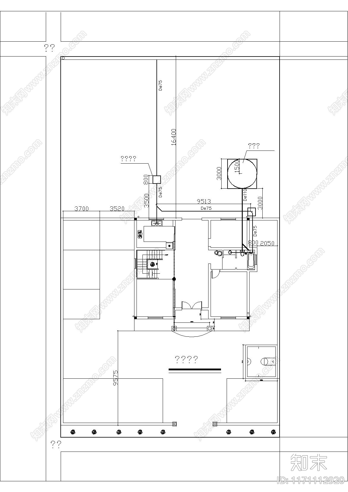 现代美式别墅建筑cad施工图下载【ID:1171112920】