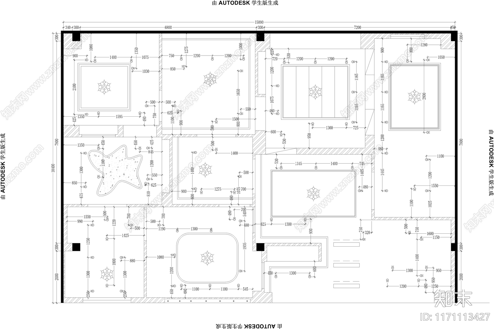 轻奢意式其他商业空间cad施工图下载【ID:1171113427】