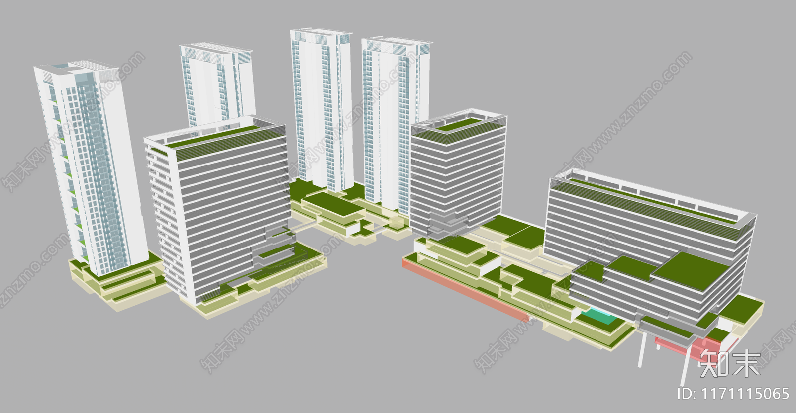 现代极简办公楼SU模型下载【ID:1171115065】