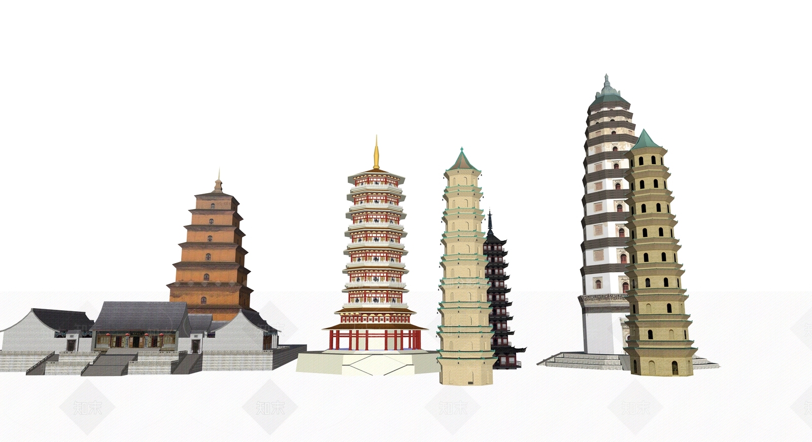 禅意复古教堂建筑SU模型下载【ID:1171115673】