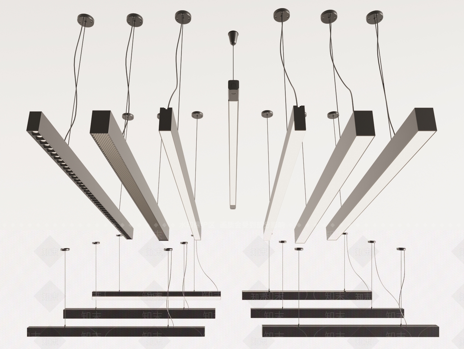 现代工业吊灯3D模型下载【ID:1171119556】