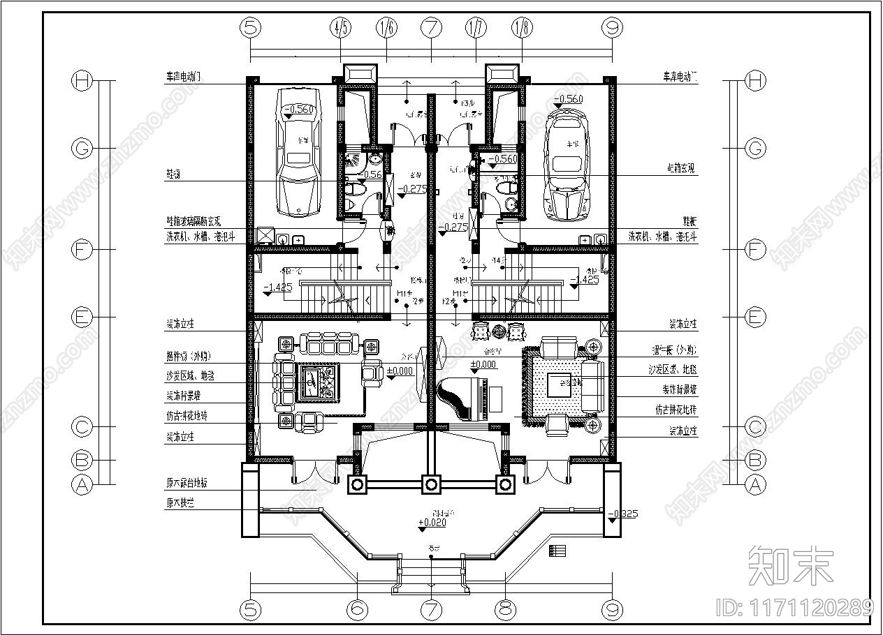 现代整体家装空间cad施工图下载【ID:1171120289】