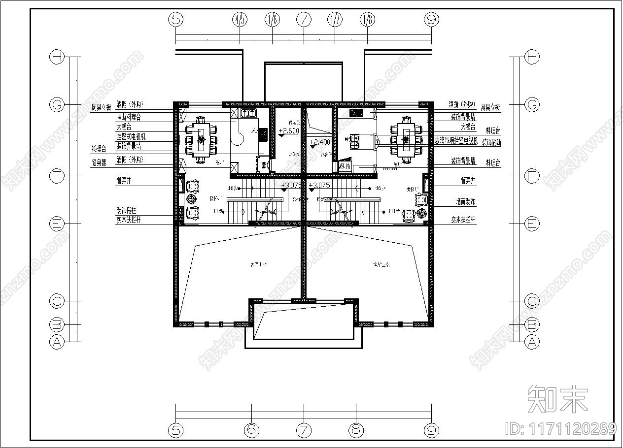 现代整体家装空间cad施工图下载【ID:1171120289】