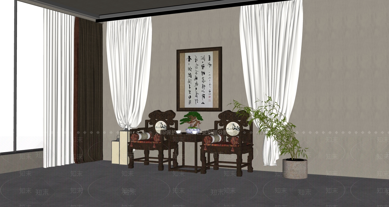现代新中式其他椅SU模型下载【ID:1171120378】
