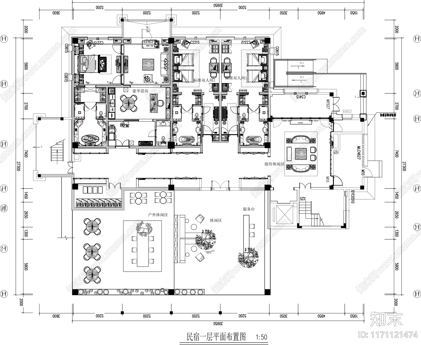 中式民宿施工图下载【ID:1171121474】