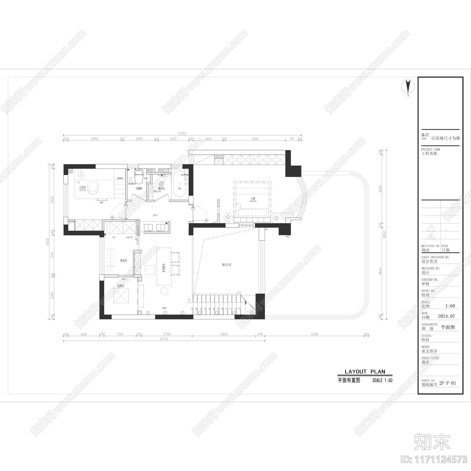 中古侘寂整体家装空间cad施工图下载【ID:1171124573】