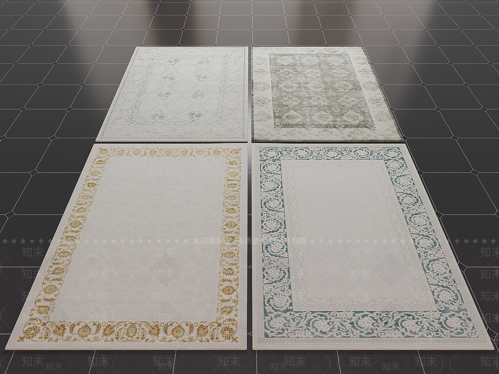 欧式地毯SU模型下载【ID:1171125071】