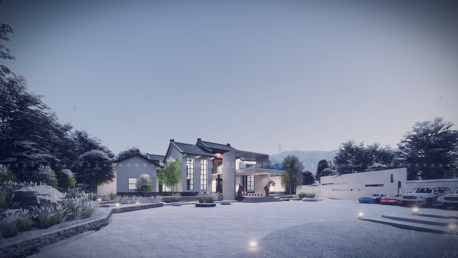 中式新中式四合院SU模型下载【ID:1171227650】