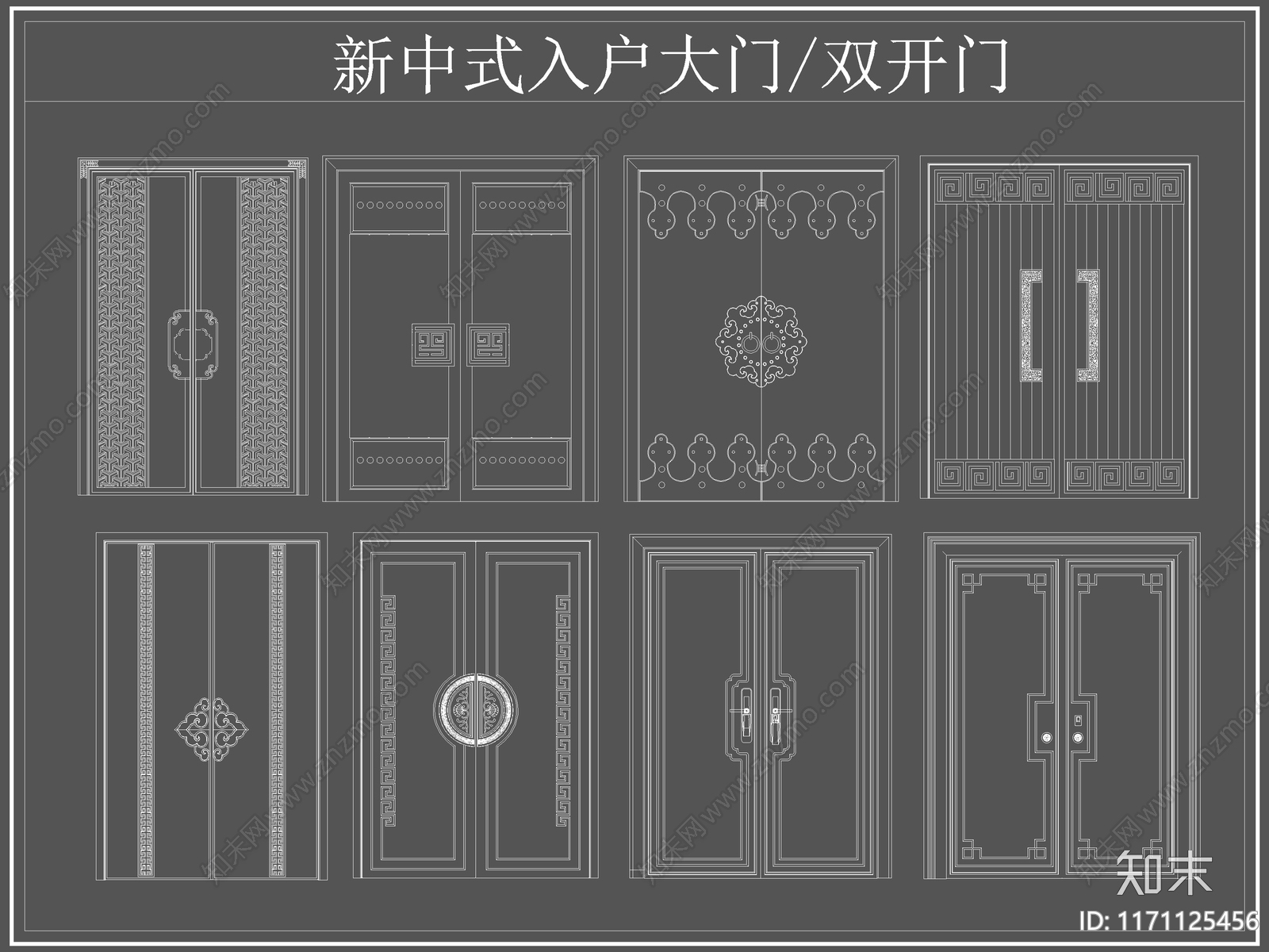 新中式门CAD图纸