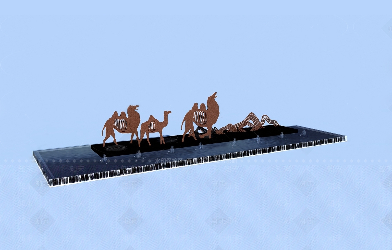 新中式假山水景3D模型下载【ID:1171128470】