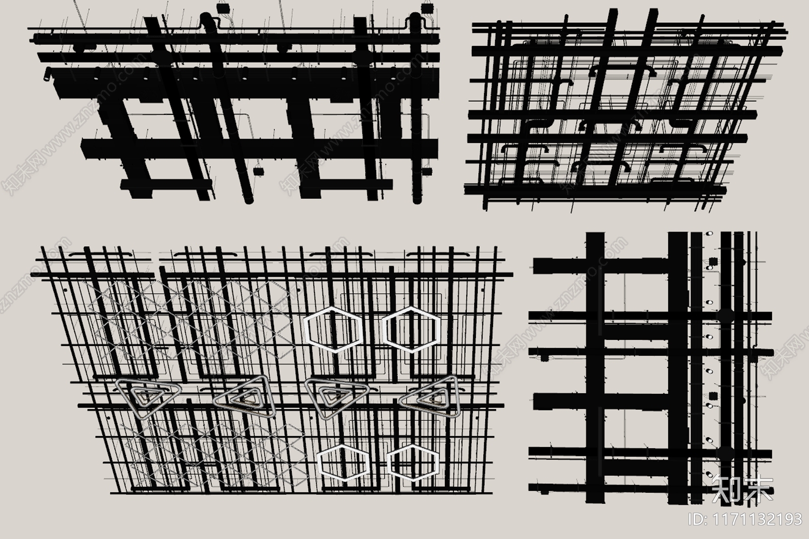 现代工业吊顶SU模型下载【ID:1171132193】
