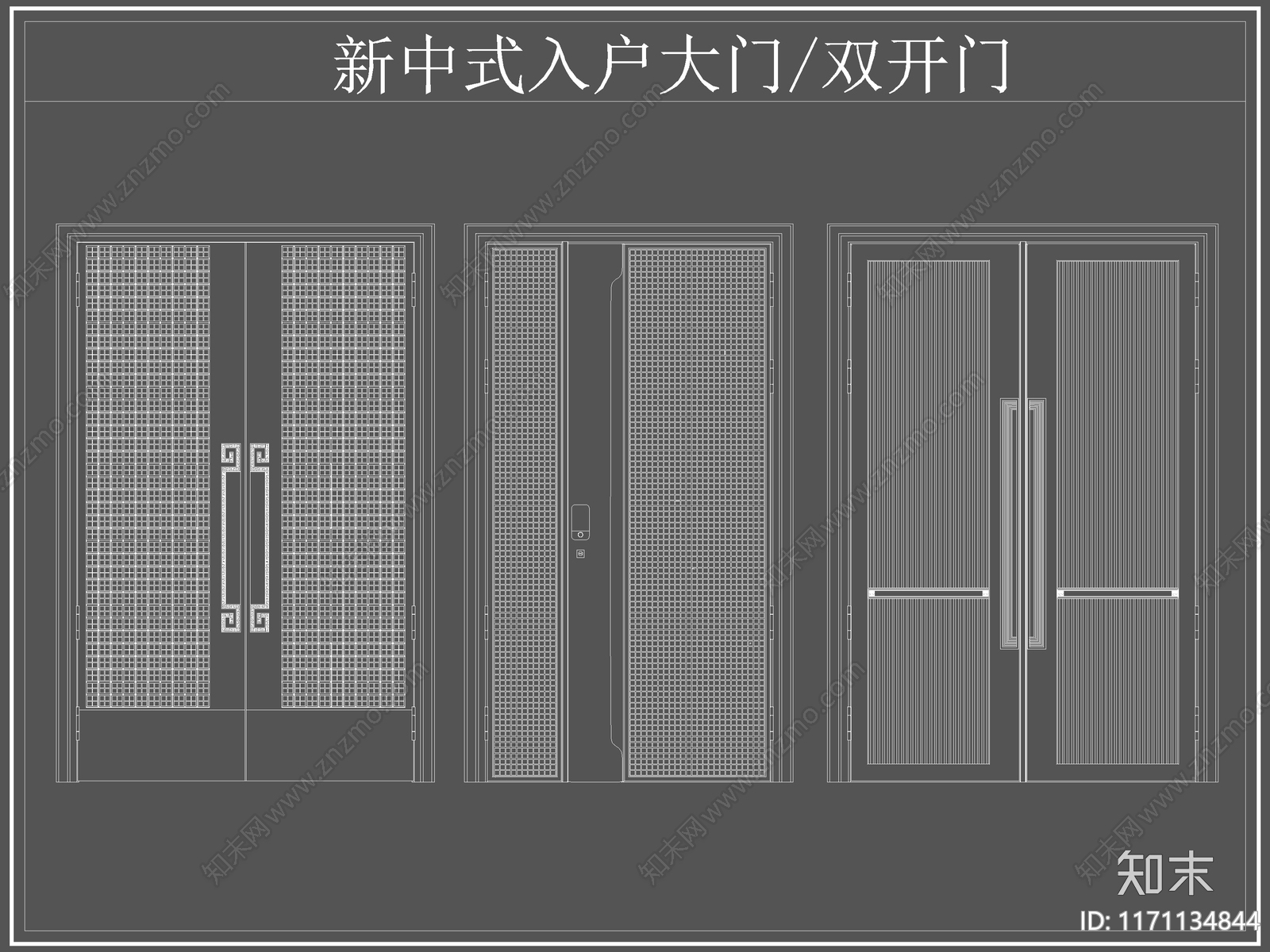 新中式门施工图下载【ID:1171134844】