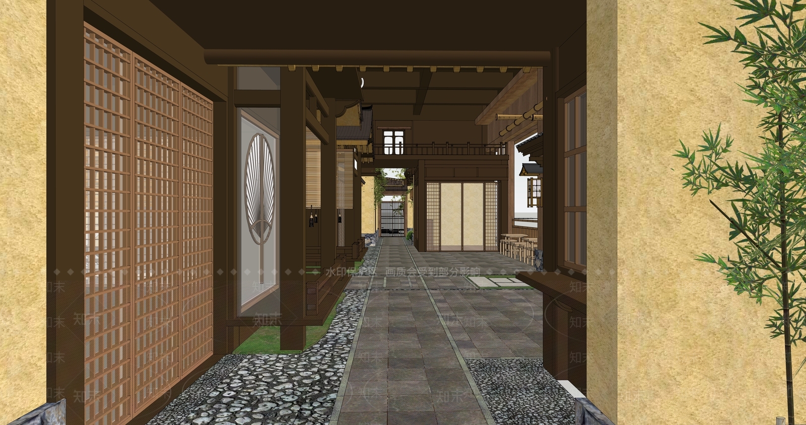 日式日料店SU模型下载【ID:1171135589】
