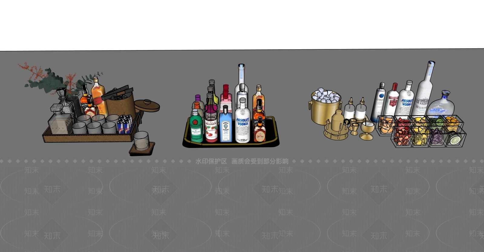 酒具SU模型下载【ID:1171140901】