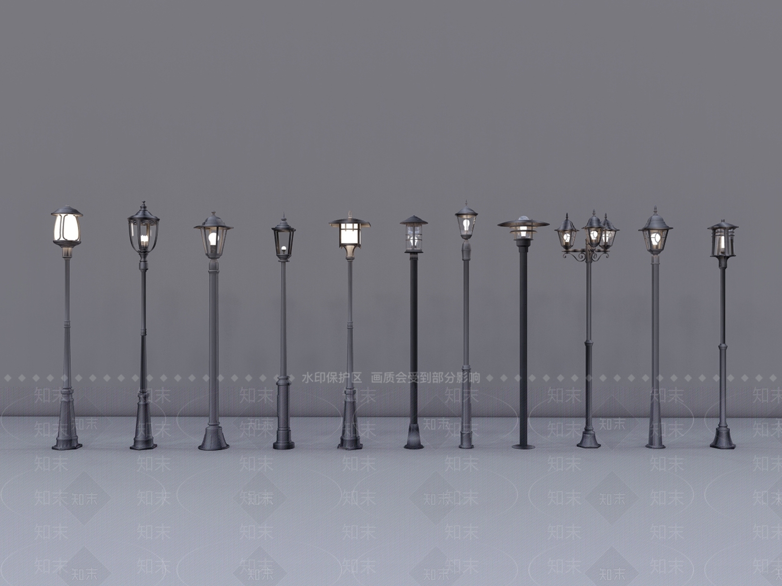 法式欧式景观灯SU模型下载【ID:1171149278】