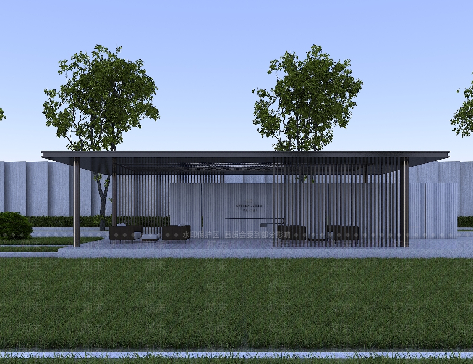 现代新中式廊架3D模型下载【ID:1171151716】