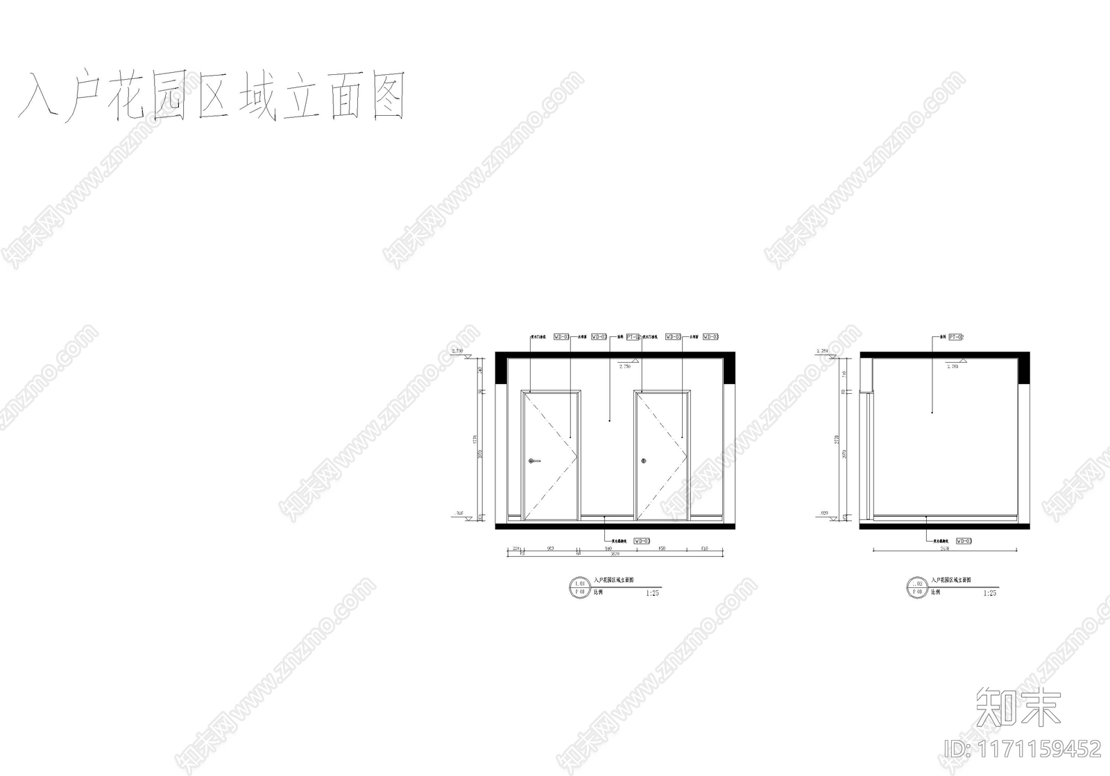 整体家装空间cad施工图下载【ID:1171159452】