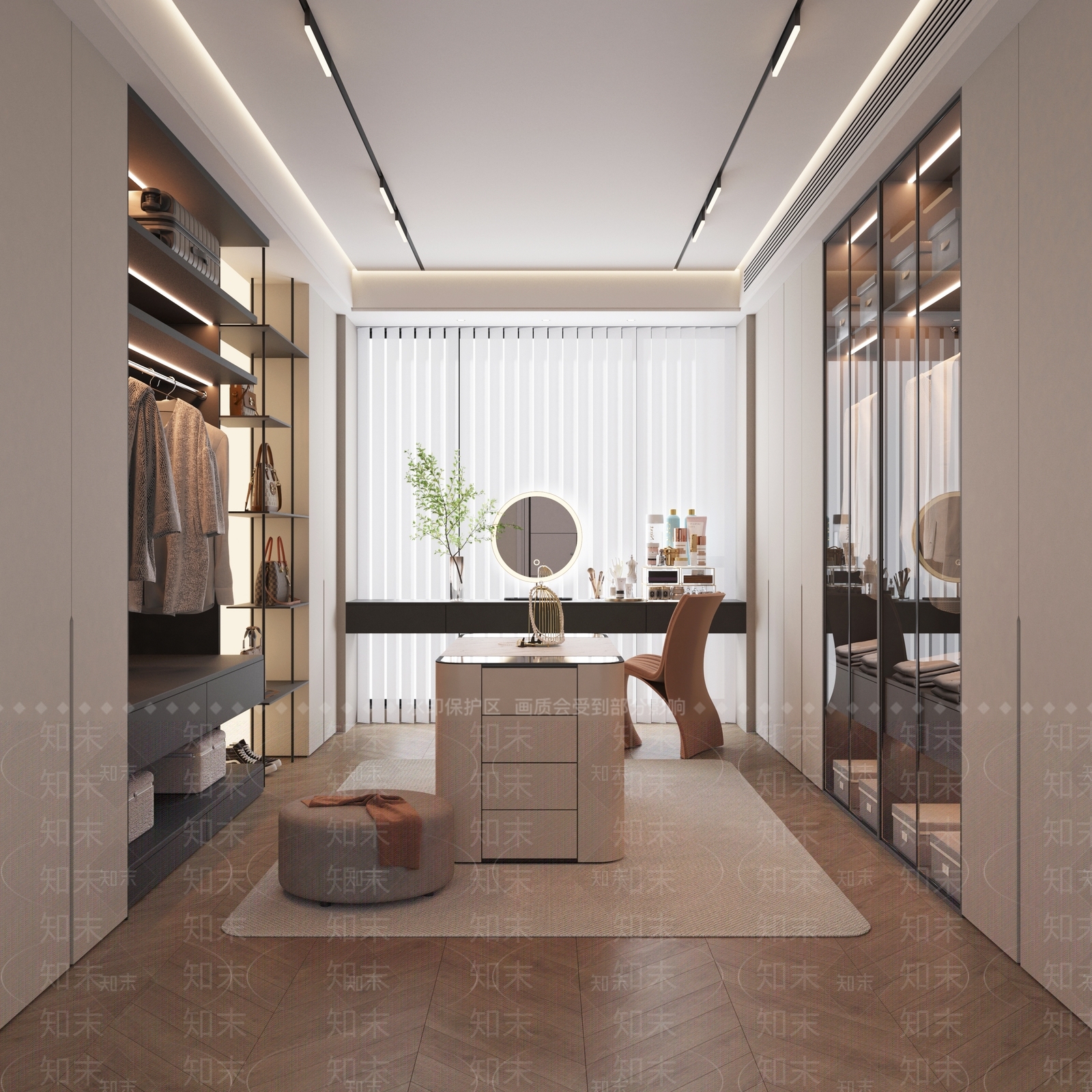 现代奶油衣帽间3D模型下载【ID:1171163285】