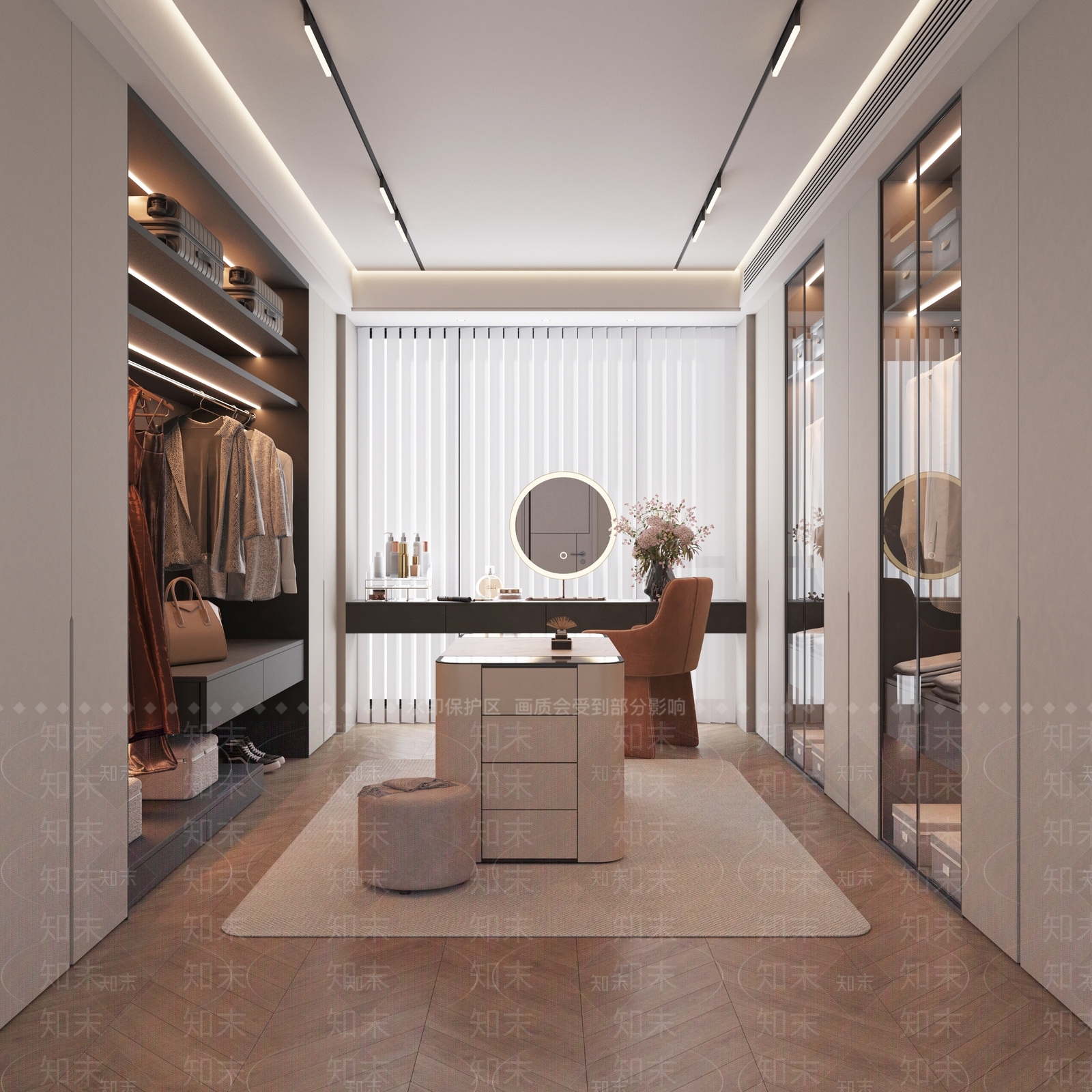 现代奶油衣帽间3D模型下载【ID:1171163473】