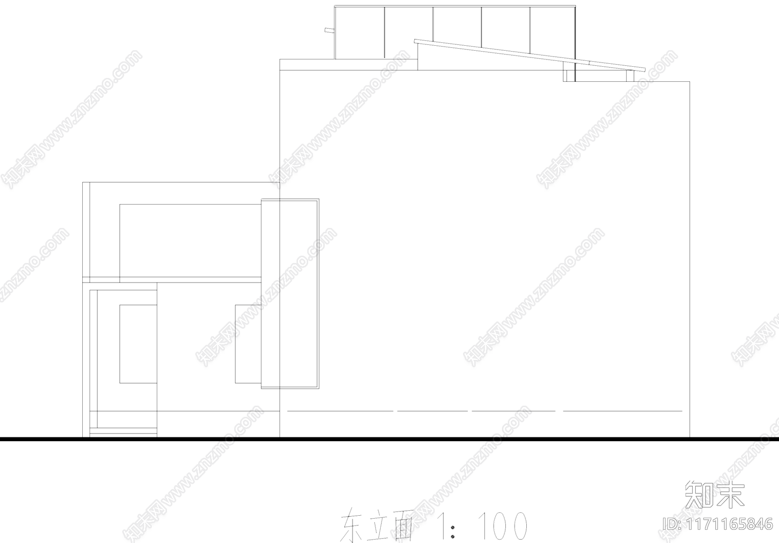 现代别墅建筑cad施工图下载【ID:1171165846】