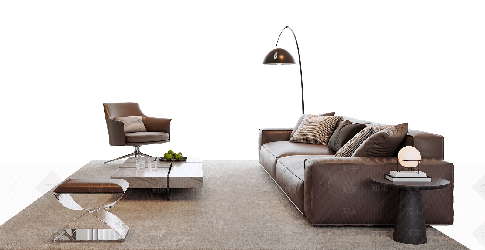 现代意式沙发组合SU模型下载【ID:1171171863】
