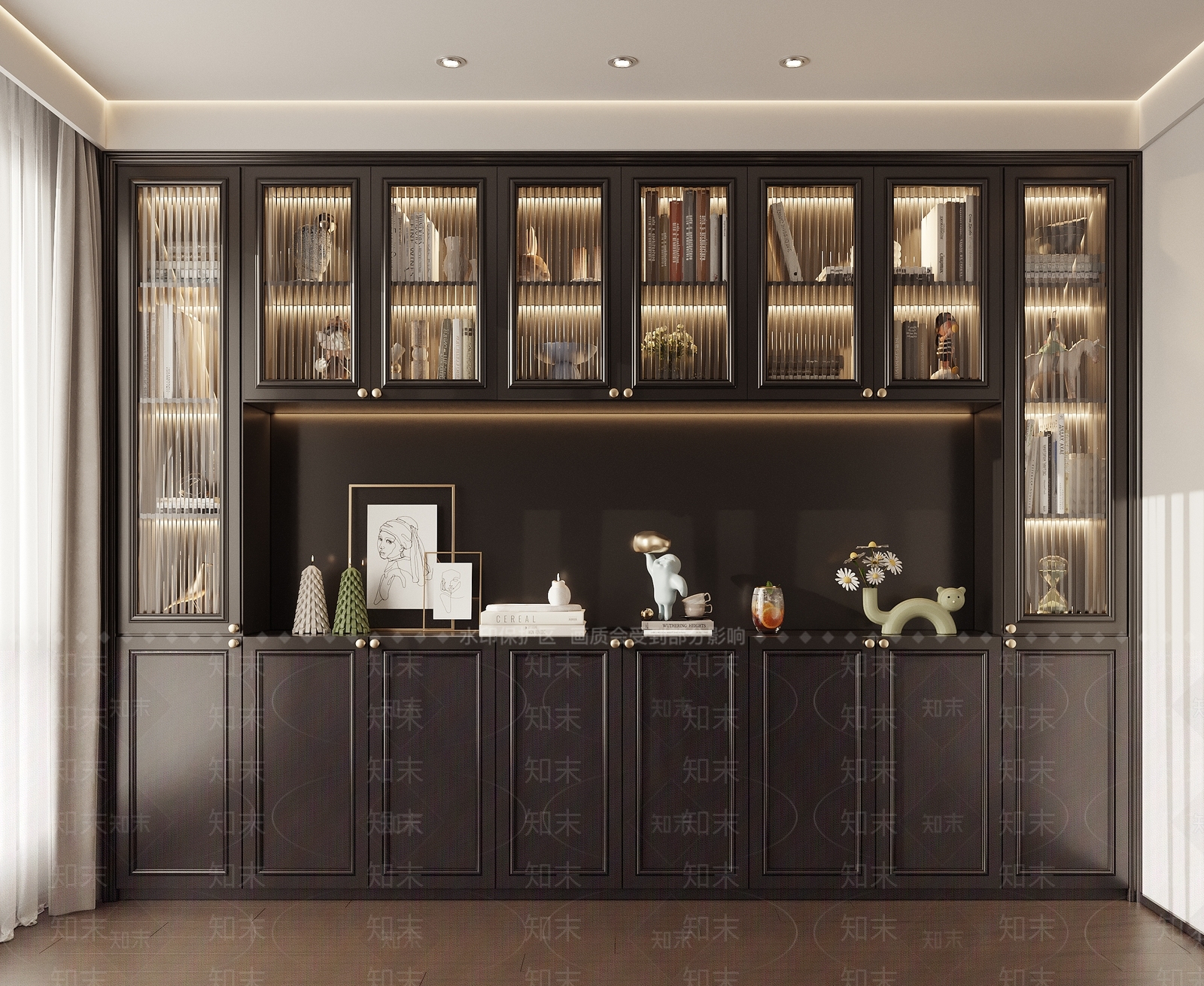 法式美式酒柜3D模型下载【ID:1171178125】