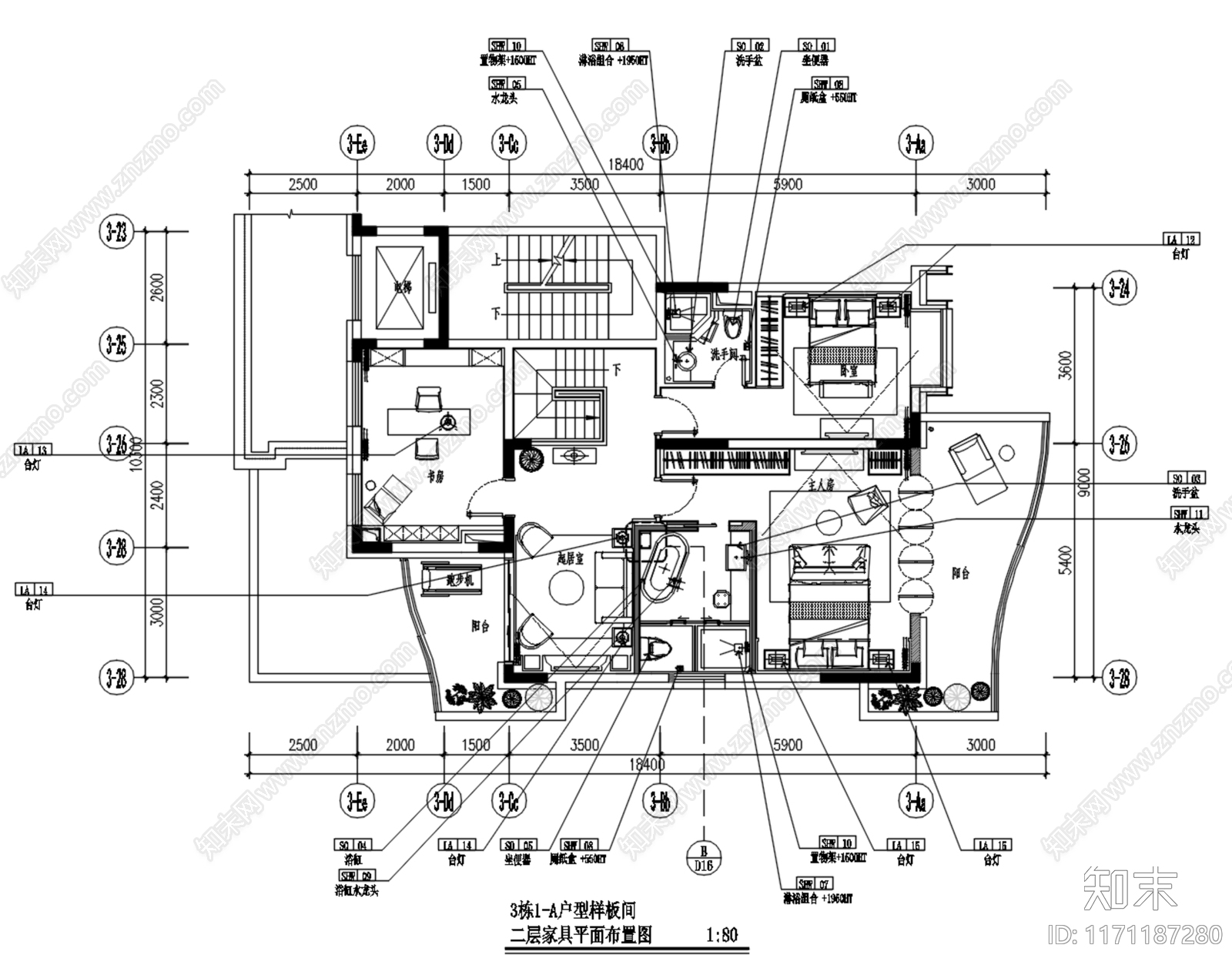 现代整体家装空间cad施工图下载【ID:1171187280】