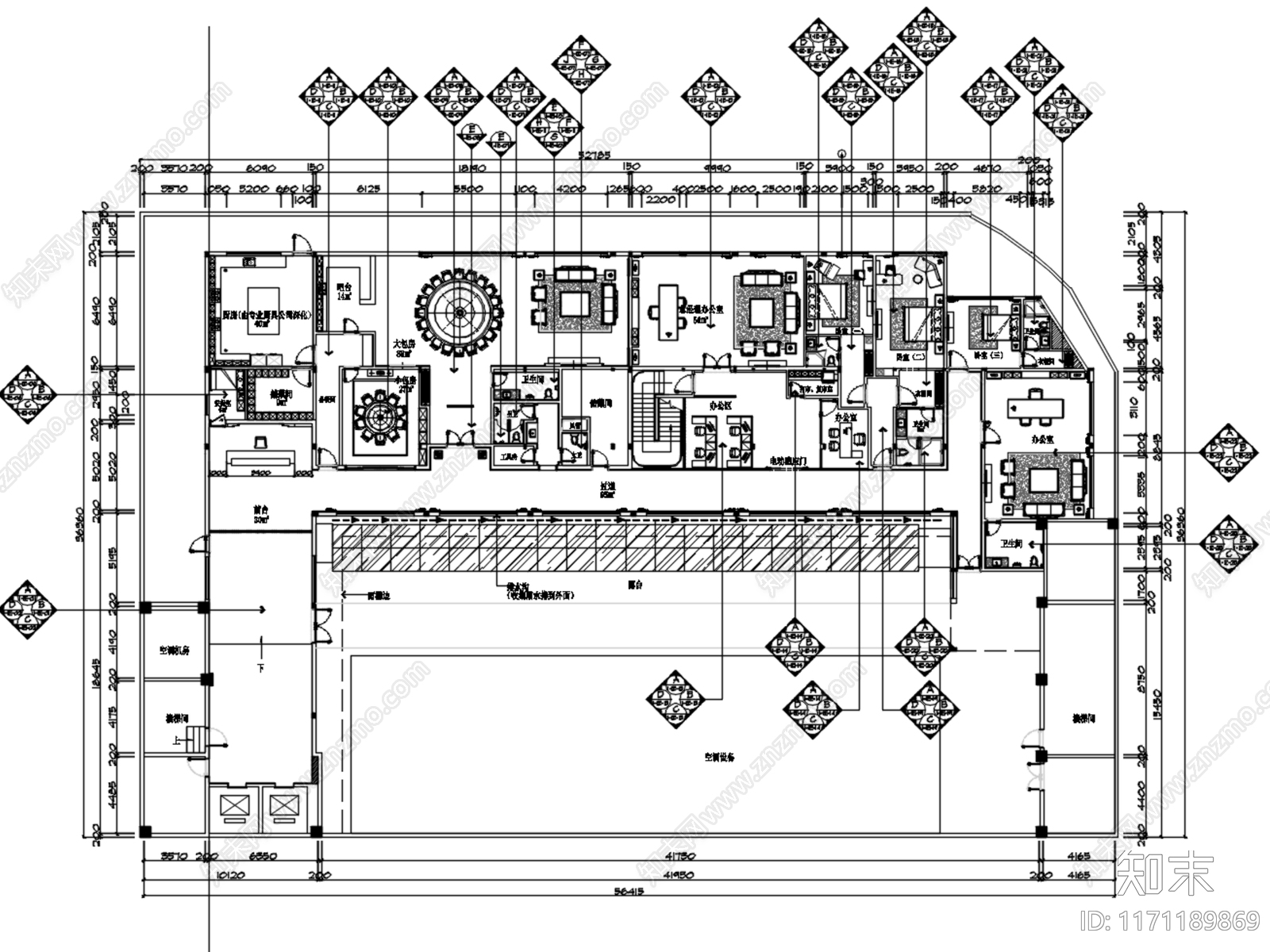 现代会所cad施工图下载【ID:1171189869】