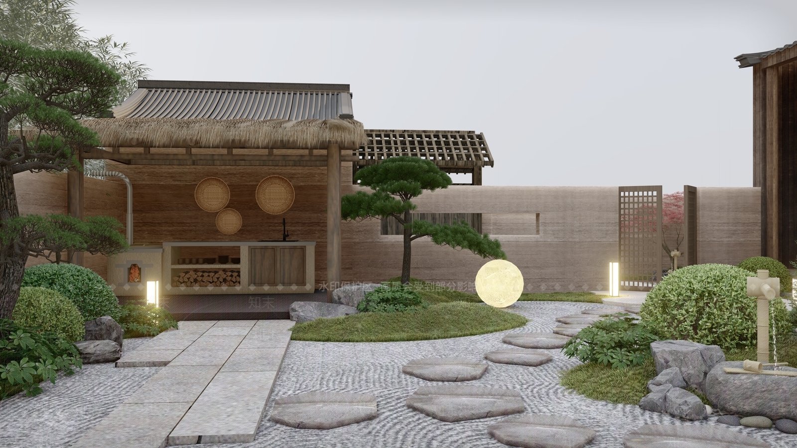 禅意别墅庭院SU模型下载【ID:1171195895】