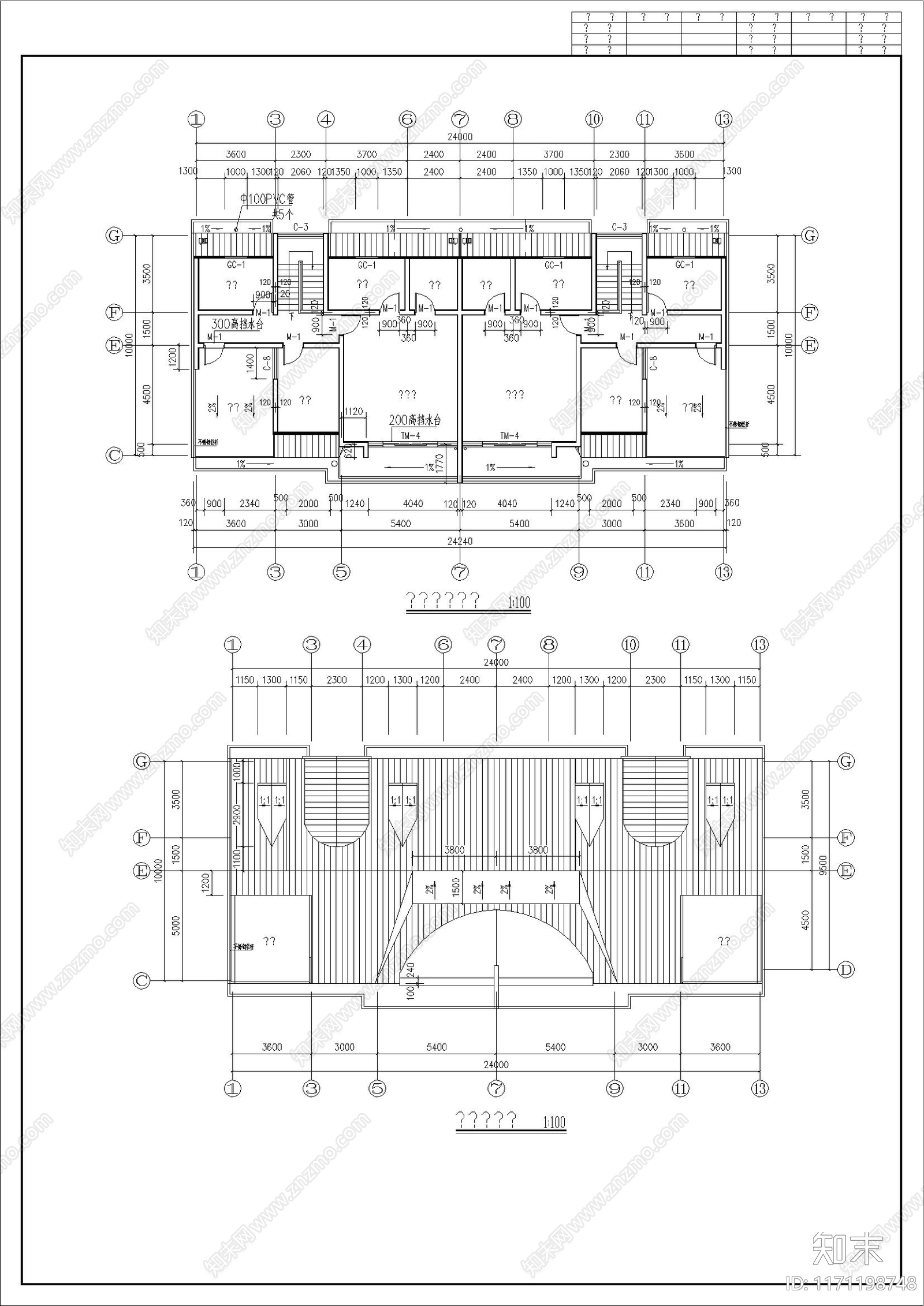 现代别墅建筑cad施工图下载【ID:1171198748】