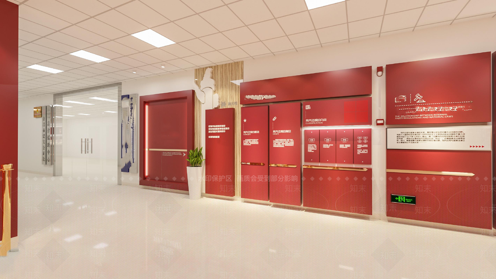 现代党建展厅SU模型下载【ID:1171198649】