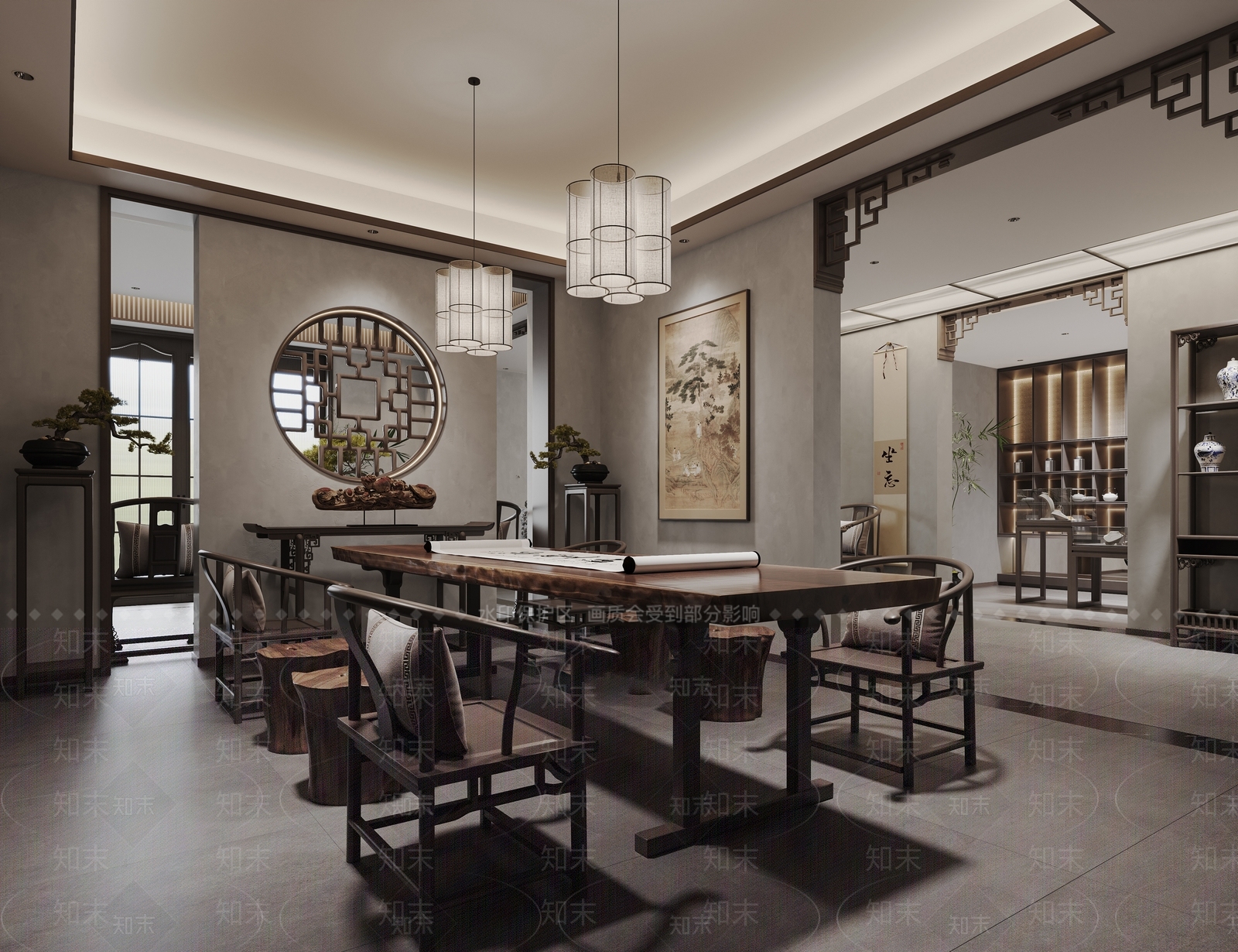 中式茶馆3D模型下载【ID:1214744121】