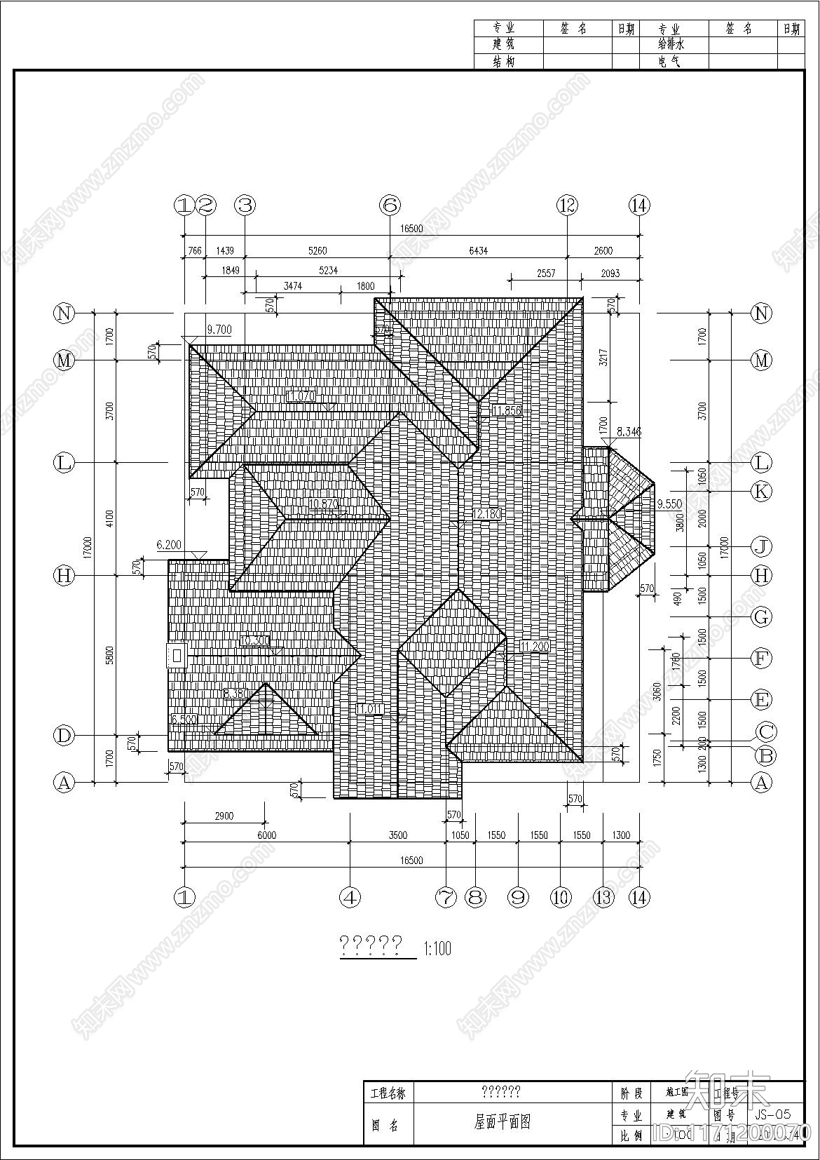 欧式别墅建筑cad施工图下载【ID:1171200070】