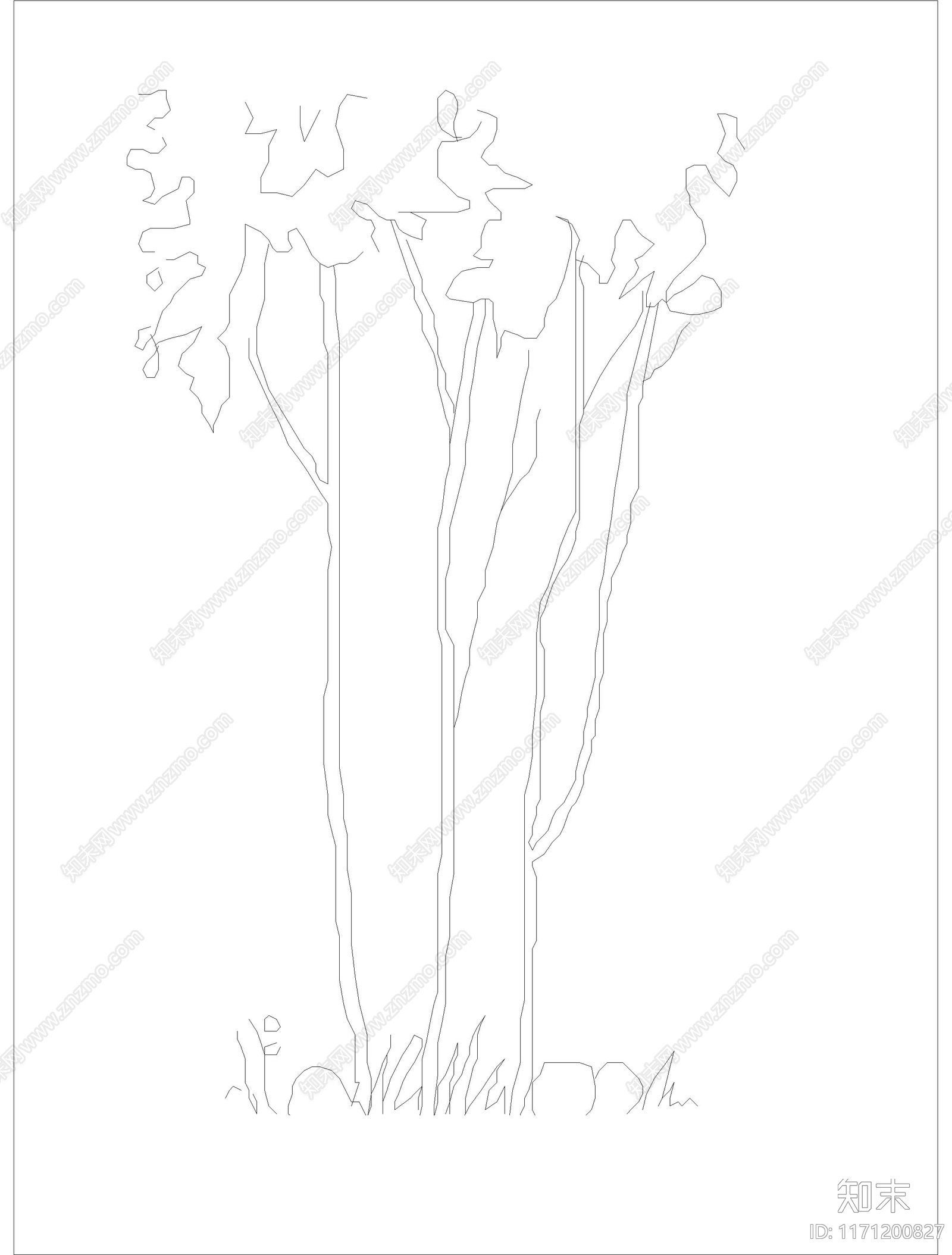 新中式现代树cad施工图下载【ID:1171200827】