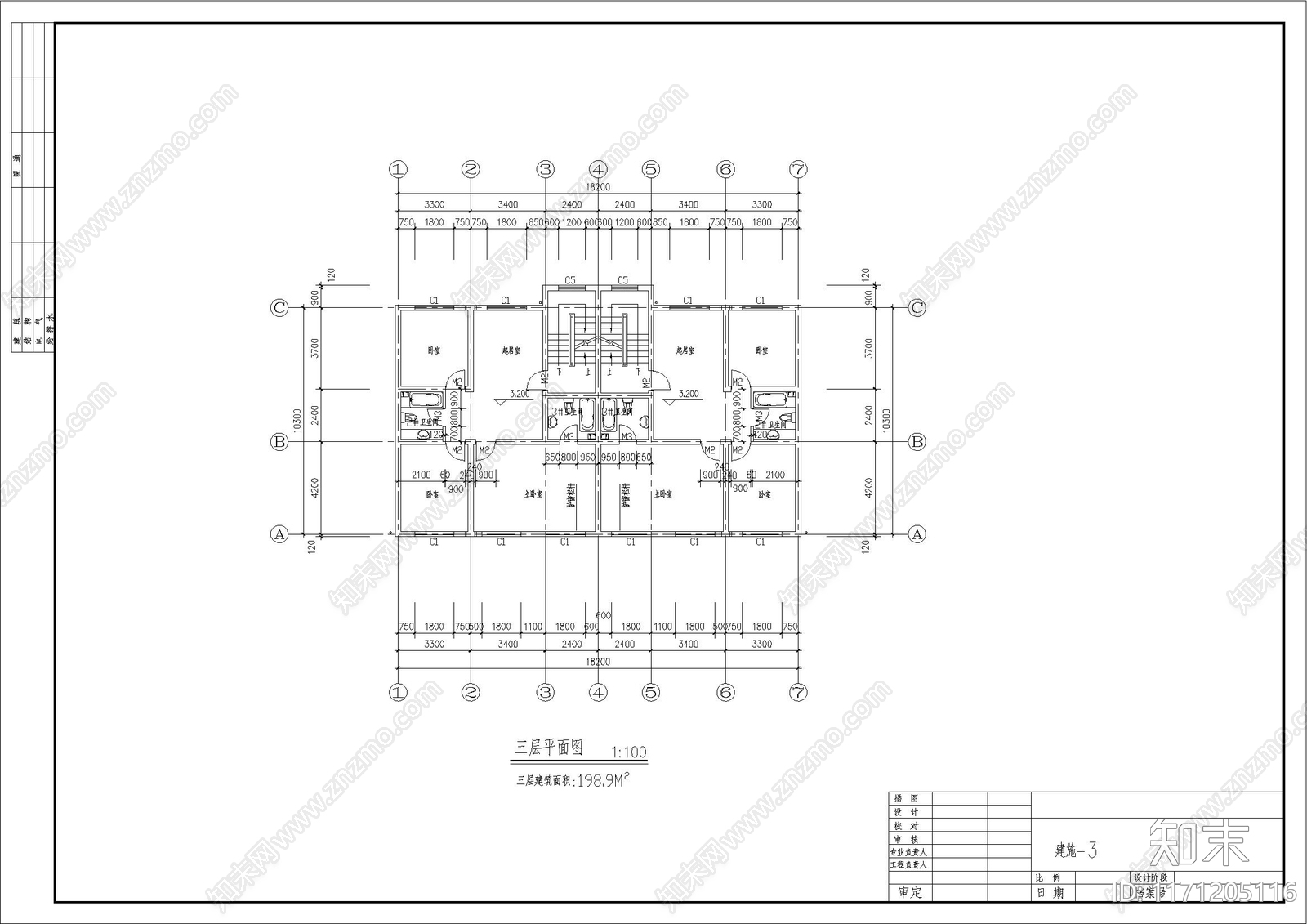 欧式别墅建筑cad施工图下载【ID:1171205116】