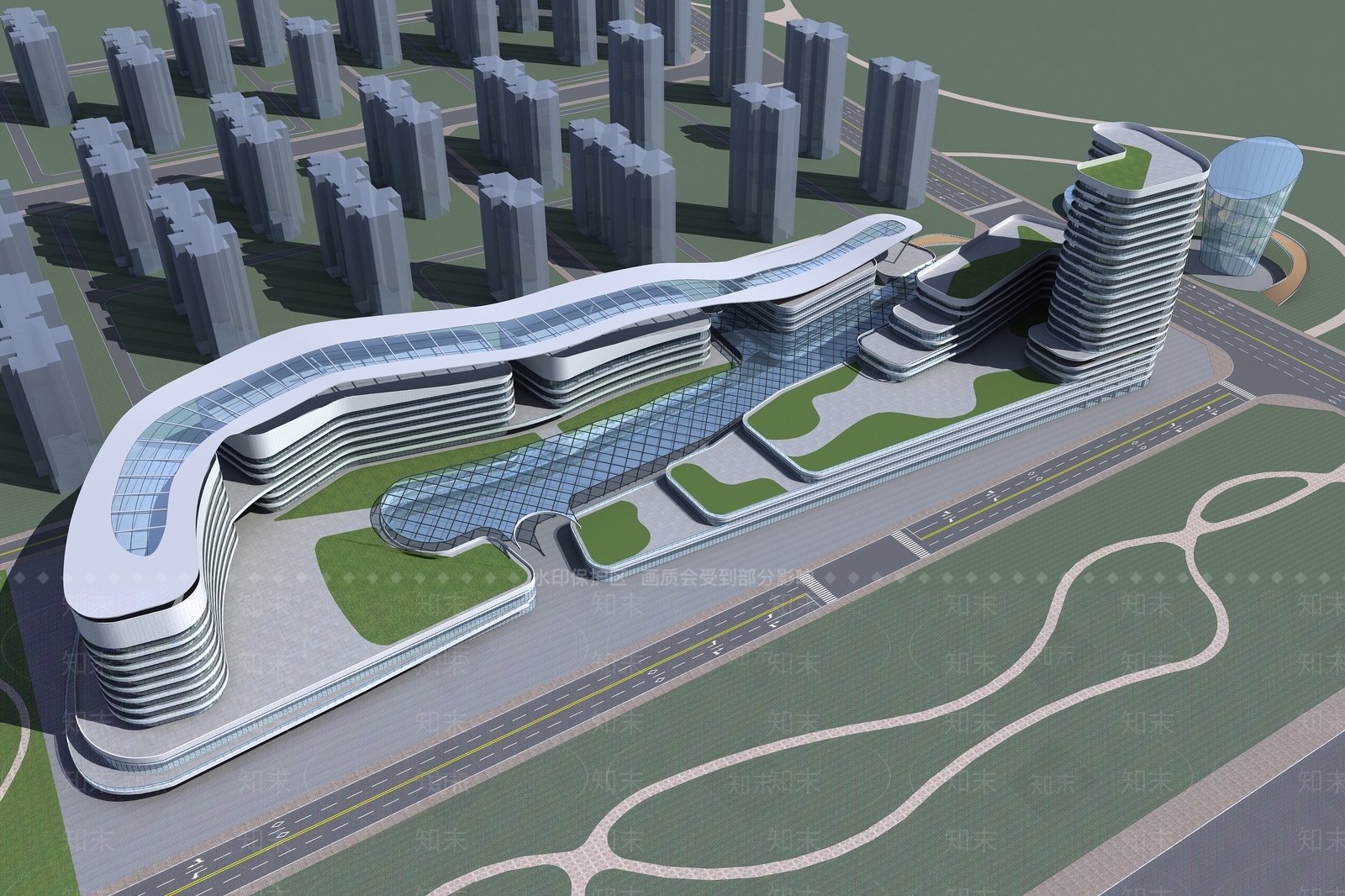 现代商场建筑SU模型下载【ID:1171202924】