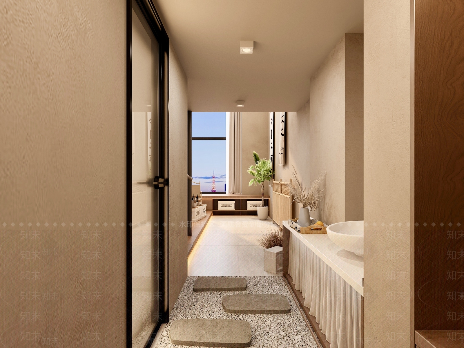 现代侘寂民宿3D模型下载【ID:1171203645】