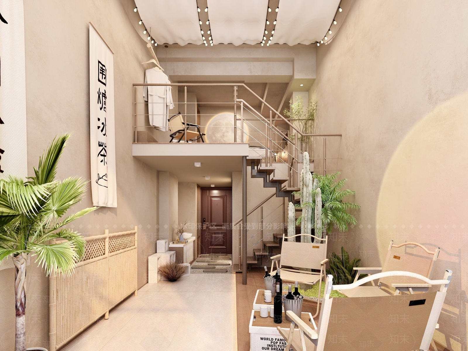 现代侘寂民宿3D模型下载【ID:1171203645】