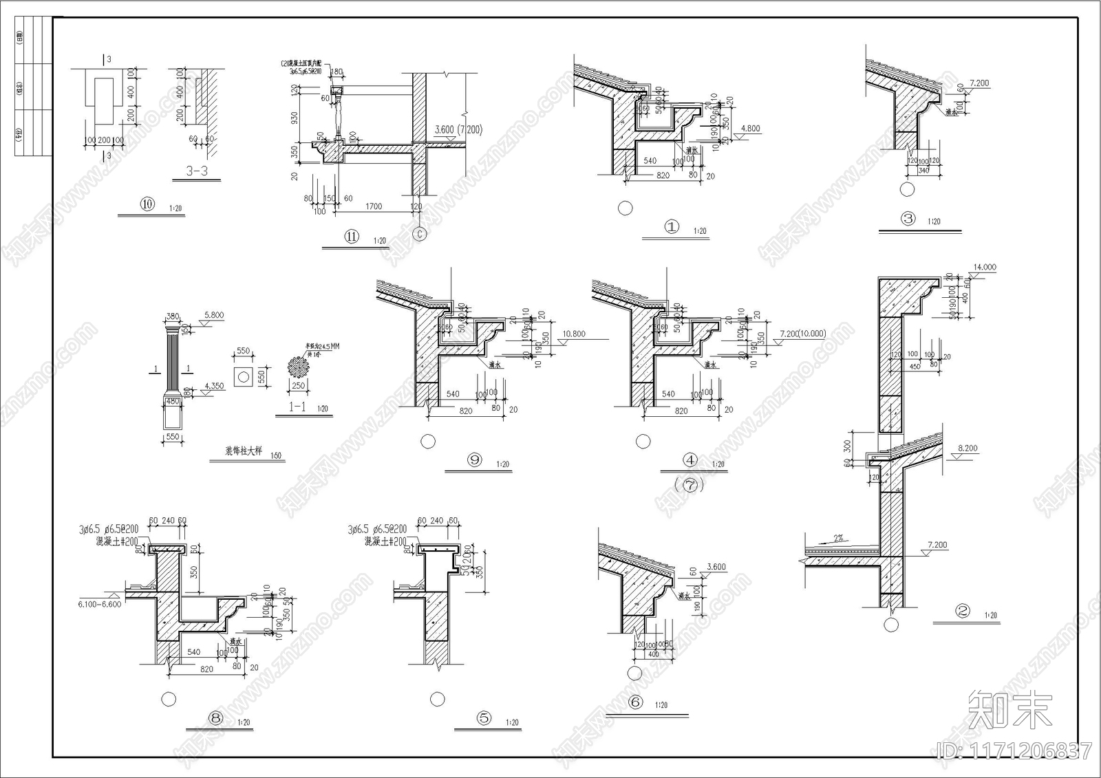 欧式别墅建筑cad施工图下载【ID:1171206837】