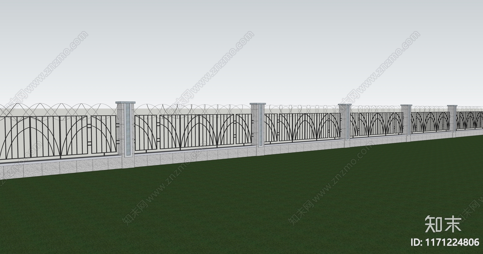现代围栏护栏SU模型下载【ID:1171224806】