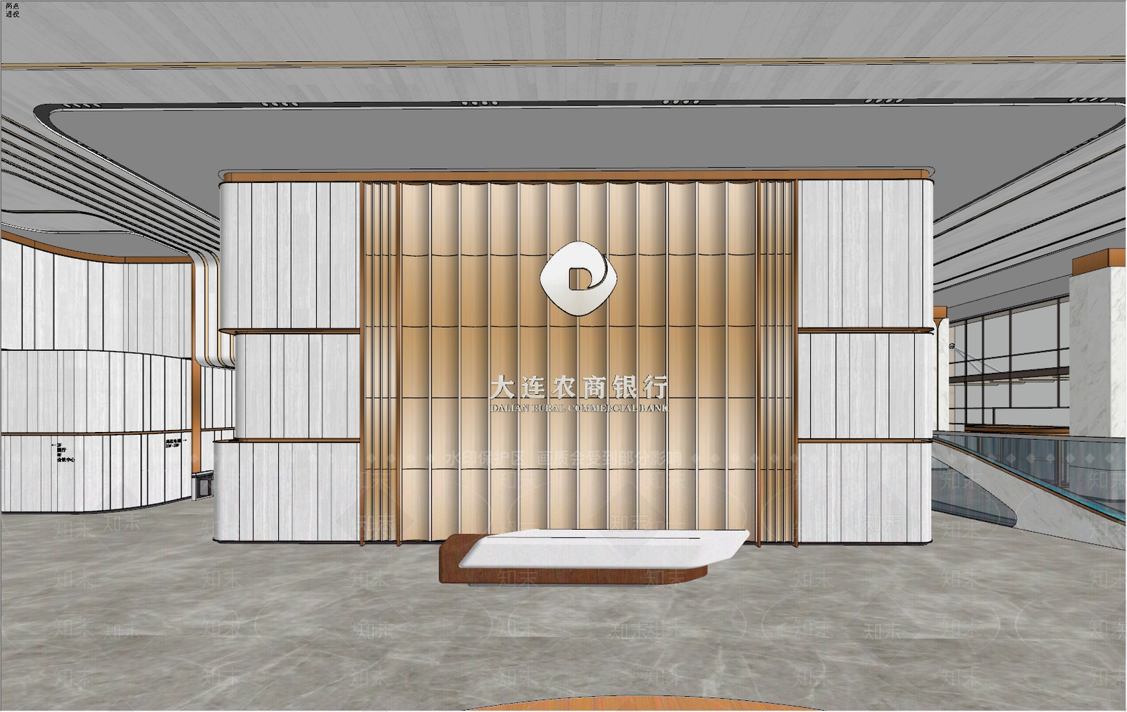 现代办公大堂SU模型下载【ID:1171227374】