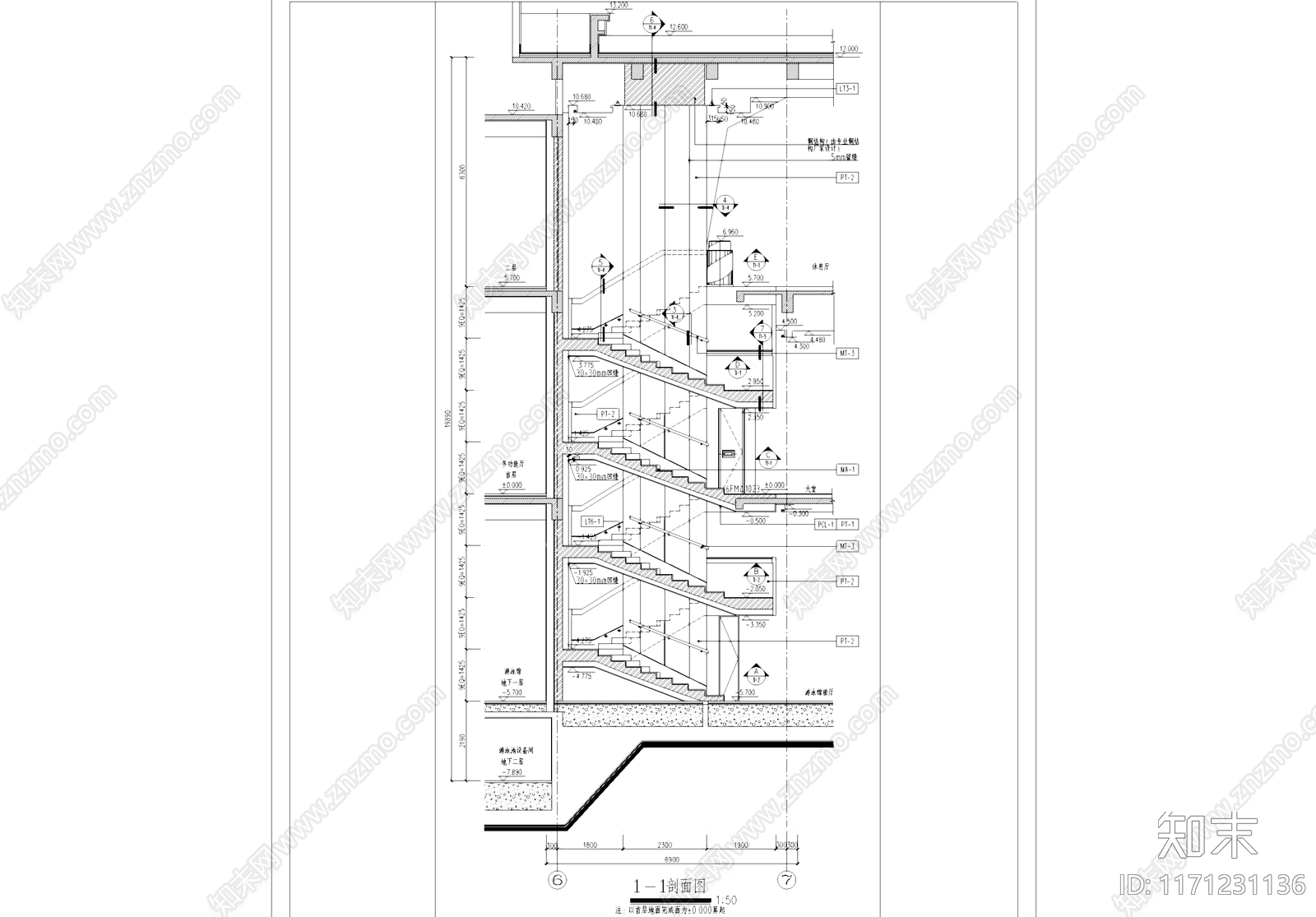 现代楼梯节点cad施工图下载【ID:1171231136】