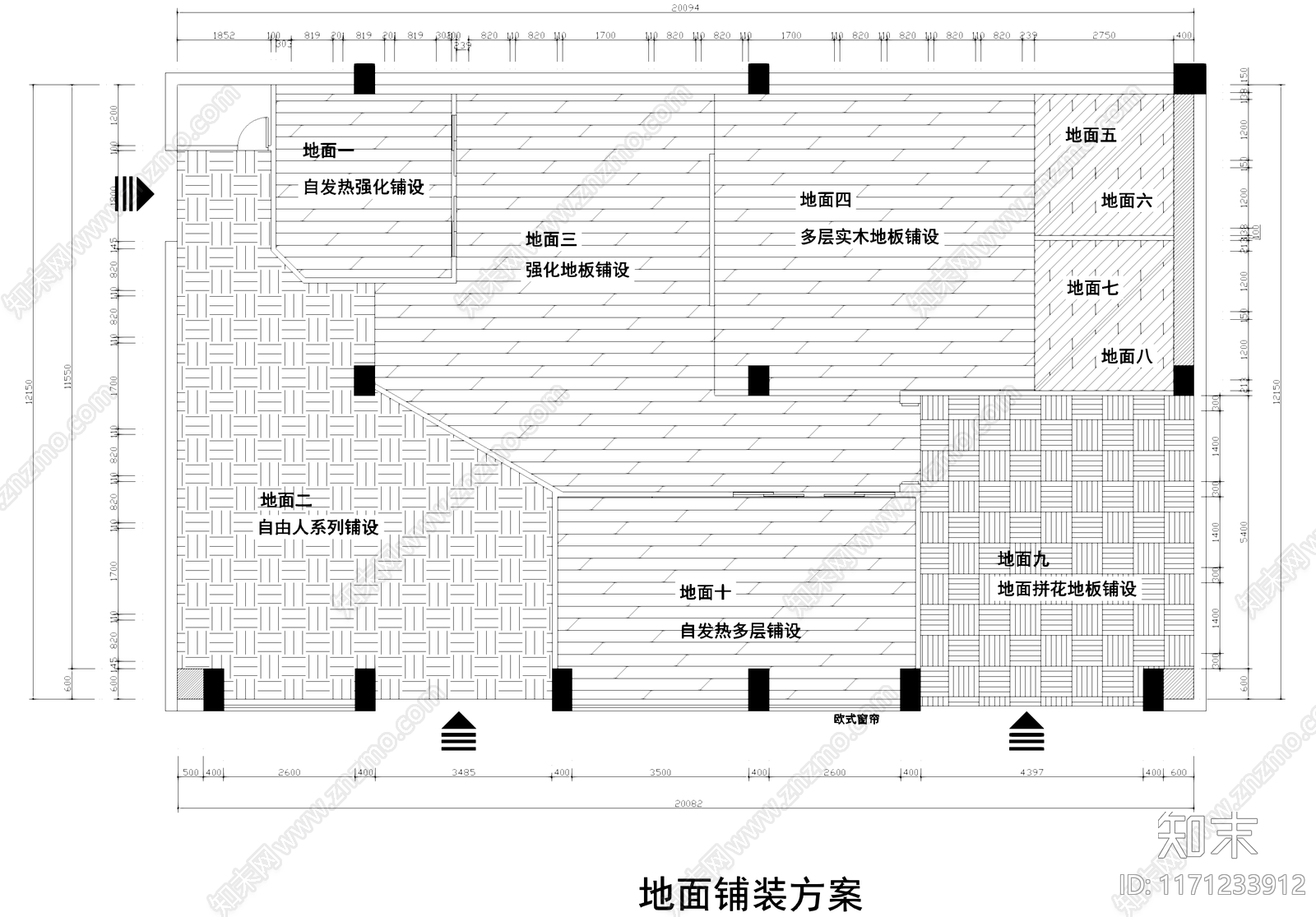 现代欧式其他商业空间cad施工图下载【ID:1171233912】