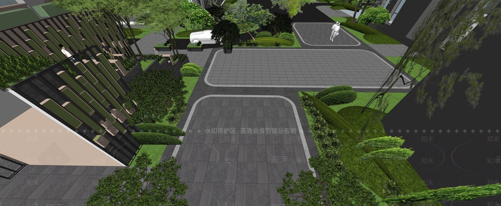 现代办公景观SU模型下载【ID:1171235135】