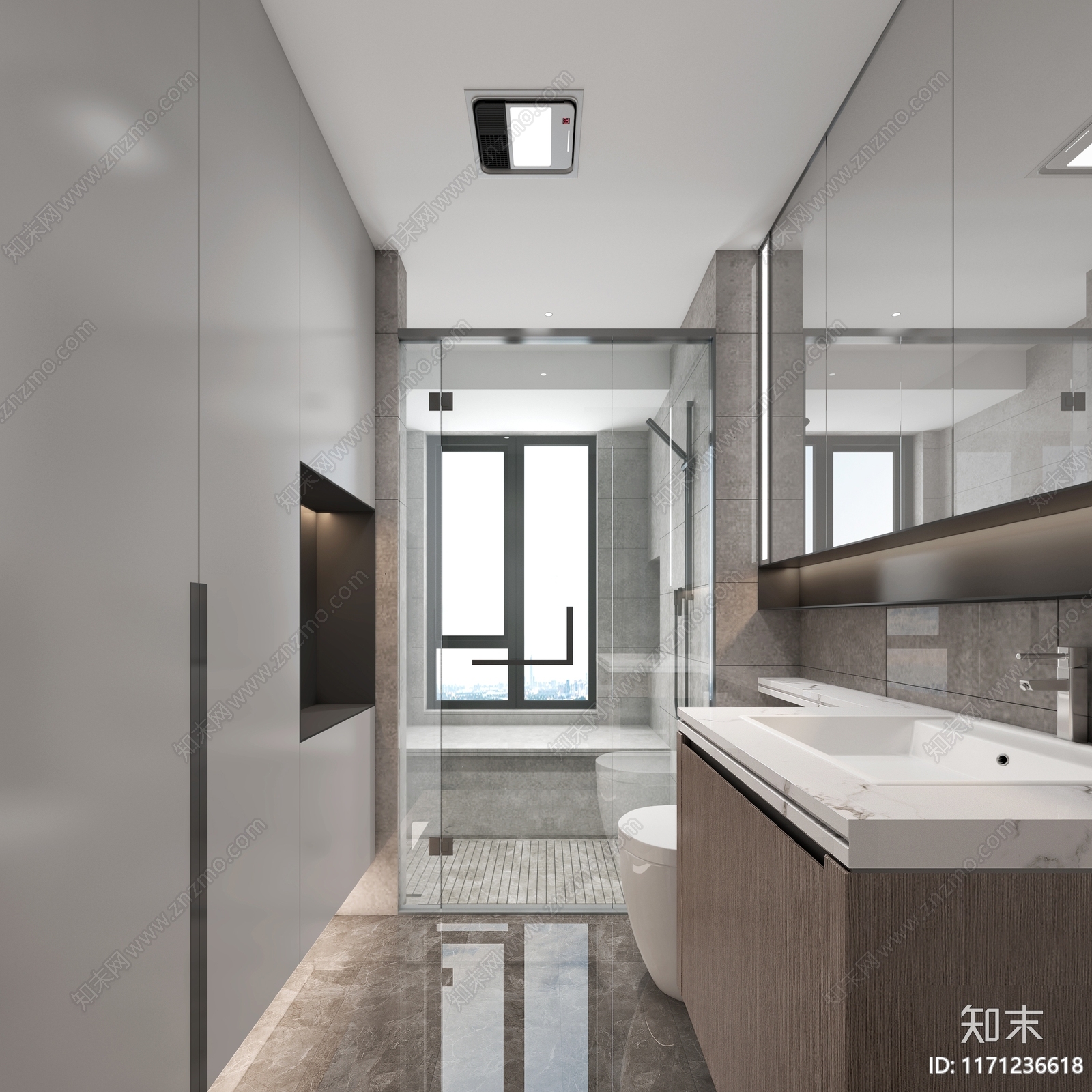 现代卫生间cad施工图下载【ID:1171236618】