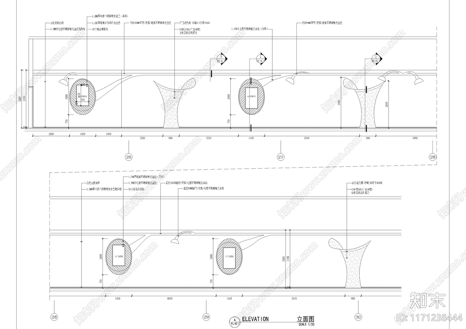 现代电影院cad施工图下载【ID:1171238444】