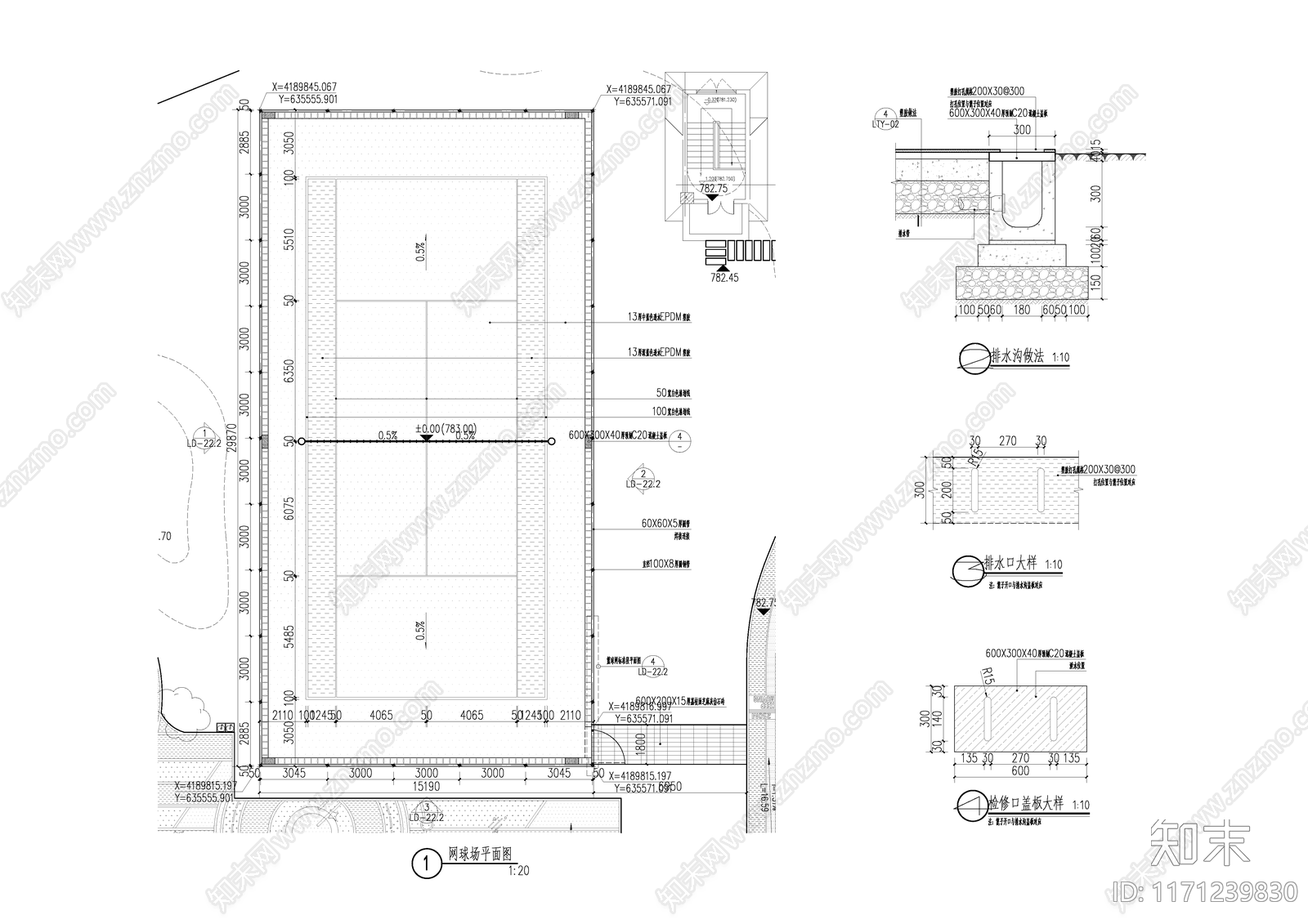 现代公园景观cad施工图下载【ID:1171239830】